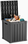 70 Gallon Resin Deck Box, Outdoor Storage Box, Waterproof UV Resistant Lockable，Weatherproof Organizer for Patio Furniture Cushions, Pool Accessories, Garden Tools, Indoor & Outdoor Use, Black by ASKPASS