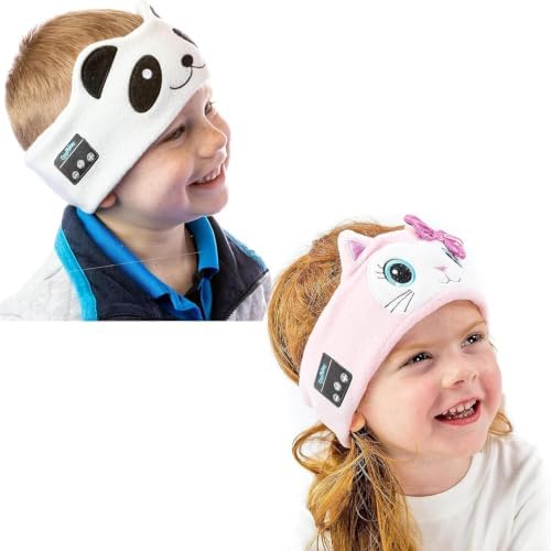 Toddler Headphones Wireless, Kids Bluetooth Earphones, Safe Volume - Wired School Headphones for Kids with 3.5 MM Jack and Travel Bag - Toddler Airplane Accessories for Boys & Girls - Panda - Image 3