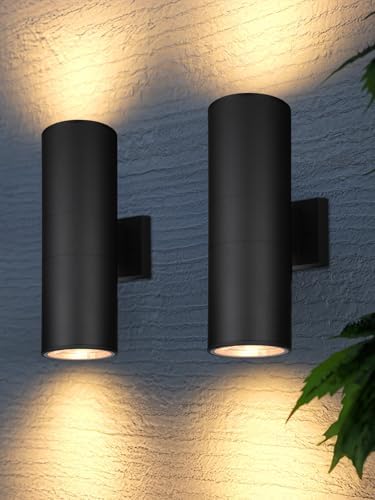 LEONLITE 2-Pack 18" Outdoor Cylinder Wall Light, Up and Down, E26 Base by LEONLITE