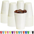 DecorRack Ivory Plastic Cups, 12 oz Disposable Cups, Reusable Party Supplies (40 Count) by DecorRack