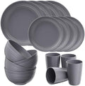 Quatish 16 Piece Plates and Bowl Set for 4, Dinnerware Dish Set for Kitchen by Quatish
