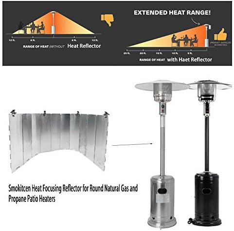 Smokitcen Adjustable Heat Focusing Reflector for Round Natural Gas and Propane Patio Heaters - Image 2