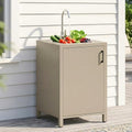 Wisteria Lane Outdoor Storage Cabinet with Stainless Steel Sink, Aluminum Modular Outdoor Kitchen, All Weather Kitchen Island with Sink Station for Patio, BBQ, Backyard by WisteriaLane