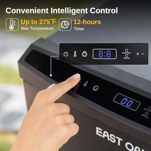 EAST OAK 30" Outdoor Electric Smoker with Side Chip Loader for up to 6x Longer Uninterrupted Smoke, 725 sq in Large Cooking Area, Digital 12-Hr Timer & Easy-Rolling Wheels - Image 6