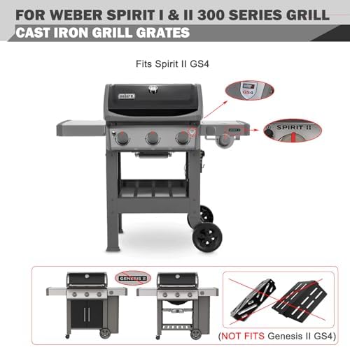 7638 Spirit Grill Grates Replacement for Weber Spirit II E-310 E-330 GS4 Grill Parts Weber Spirit E310 Grill Grate 300 Series 65906 Cooking Grids Weber Genesis Silver B C 1000 5000 Gold B C Part 17.5” - Image 3