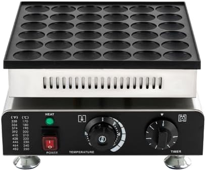36-Hole Commercial Waffle Maker, 900W Electric Waffle Machine, Stainless Steel Waffle Iron Baker with Non-Stick Coating, 122-572℉ Temperature Adjustable - Image 4