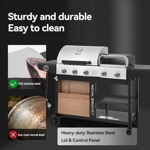 ZH3004S Premium Gas Grill and Pizza Oven Combo Silver & Black - Image 4
