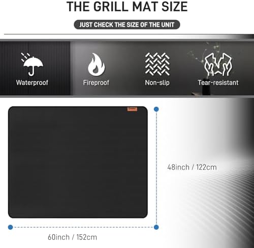 MODIGT 60"×48" Under Grill Mat for Outdoor Grill,Double-Side Fireproof & Heat-Resistant Outdoor Grill Mat,Protective Mat for Patio,Courtyard,Tabletop - Image 2