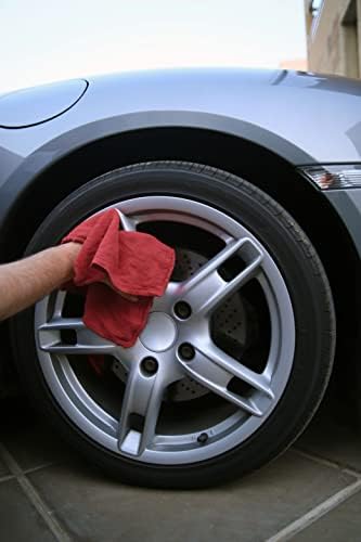 Avalon Towels Cotton Shop Rags – (Pack of 150) Size 12x14 Inches Cleaning Rags – Absorbent Shop Towels and Multipurpose Cleaning Towels for Automobiles, Industries, Garage and Homes (Red) - Image 4