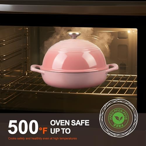 Overmont Enameled Cast Iron Dutch Oven, 6QT Bread Oven with Dome Lid Recipe - Image 3