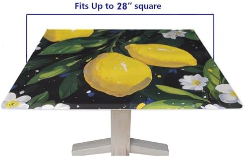 Square Outdoor Tablecloth, Lemon Grove Pattern Printed on Polyester Fitted Card Table Cover, Ideal for Weddings Birthdays Events, Fit for 28" x 28" Square Tables - Image 5