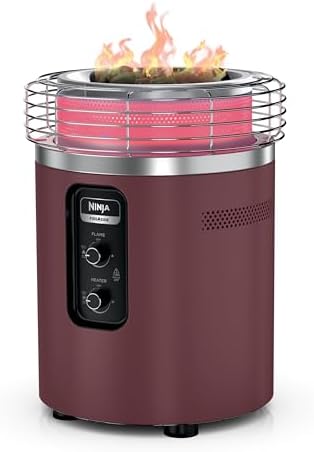 Ninja Fireside360 Fire Pit/Heater, 80,000 BTU, 3 Modes, Push Start, Maroon by Unknown