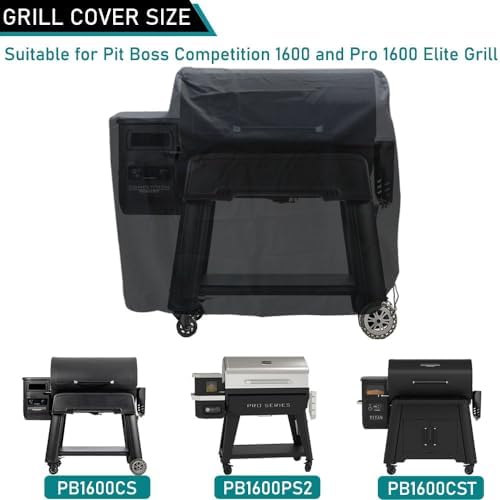 ZJYWSCH Grill Cover for Pit Boss Competition Series 1600 PB1600CS PB1600CS2, Pro Series 1600 Elite PB1600PS2 PB1600PSE Wood Pellet Grill Smoker 1600CS PitBoss Titan Grill Cover Waterproof - Image 2
