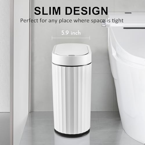 ELPHECO Bathroom Trash Can with Lid, 2 Gallon, Motion Sensor, Black White - Image 5