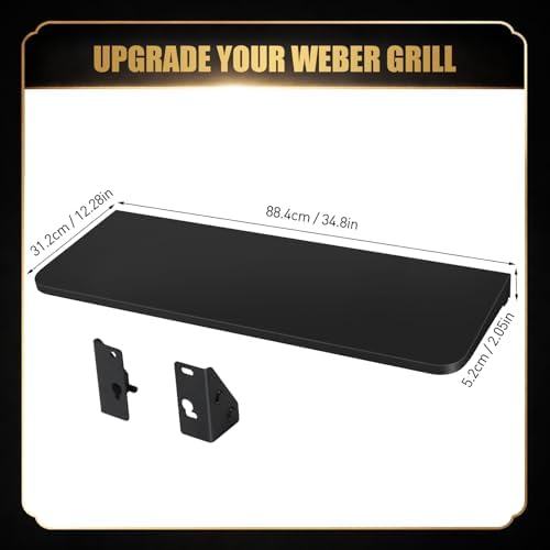 QuliMetal Foldable Front Shelf for Weber Searwood XL 600/Smoque XL - Image 2