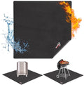 DocSafe 40" Square Fire Pit Mat Under Grill Mat,4 Layers Fireproof Indoor Fireplace Pad Heat Insulated Protect for Decks,Patios,Grass,BBQ Smoker,Portable Reusable Oil-Proof and Waterproof, Black by DocSafe