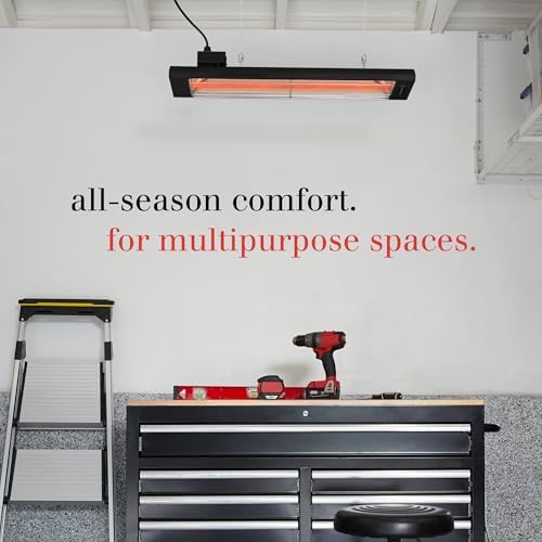 Infratech Comfort Garage Heater C-1512 BL Powder Coated Steel Fixture w/ 6' Power Cord 1500 Watt 120 Volt 33" Long - Includes 15 AMP Plug-in-Switch - Image 5