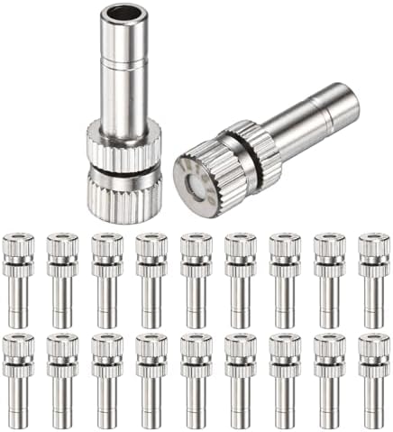 M METERXITY 20-Pack Brass Misting Nozzles, 0.006"/0.15mm Orifice Mister Replacement Heads for Outdoor Cooling System/Landscaping/Humidification/Greenhouse, 6mm Low-Pressure Fog Sprayer Nozzle by MMETERXITY