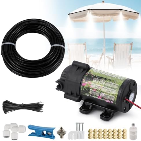 Moongiantgo Outdoor Misting Cooling System with Pump Kit, 82ft Pipe by Moongiantgo