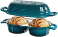 Enameled Cast Iron Double Round Bread Loaf Pot with Lid – Emerald by Unknown