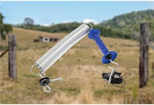 2 Pack Electric Fence Gate Kit, with Spring Gate Handle, 2 Anchor Insulators and 23 Feet Tension Big Spring，for Electric Fence Gate Livestock Fence Agricultural Fencing and Pasture - Image 4