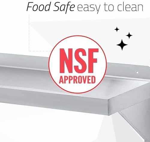DuraSteel Stainless Steel Wall Mount Shelf 24" Wide x 14" Deep Commercial Grade - NSF Certified - Good for Restaurant, Bar, Home, Kitchen, Laundry, Garage and Utility Room - Image 7
