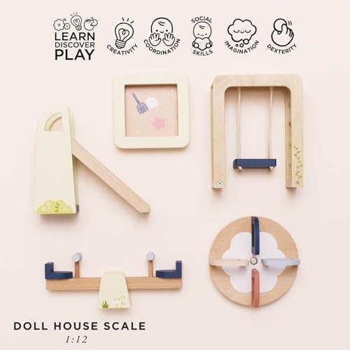 Le Toy Van Wooden Dollhouse Outdoor Furniture Set - Image 3