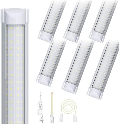 8FT 6 Pack LED Shop Lights, 120W 18000LM 6000K Garage Lighting by fmwkrjLightYourSpace