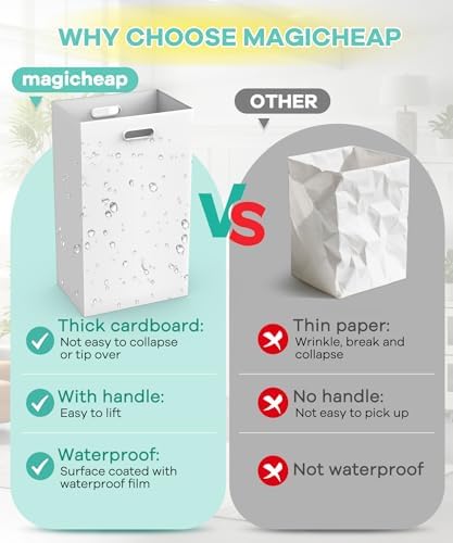 4 Pack 13 Gallon Disposable Trash Cans,13.5" L x 10.0" W x 21.7" H, White - Image 2
