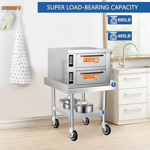 HARDURA Stainless Steel Equipment Stand with Casters 30"X24" - Image 5