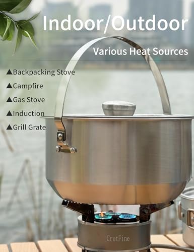 CompactKit Camping Cookware Set Stainless Steel Pots and Pan with Detachable Handle and Oxford Cloth Bag, for 4-8 Mess Kit with Utensils for Camp Kitchen, Picnic, BBQ, Traveling, Emergency - Image 4