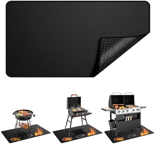 Non-Slip 65x39 Inches Large Under Grill Mats for Outdoor Grill by Unknown