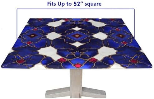 Folding Table Tablecloth Fitted, Moroccan Trellis Pattern Printed on Washable Patio Table Covers, Great for Restaurants Family Events, Fit for 52" x 52" Square Tables - Image 5