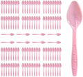 Pink Plastic Spoons Heavy Duty, Disposable Party Supplies 104 PCS by FUEVING