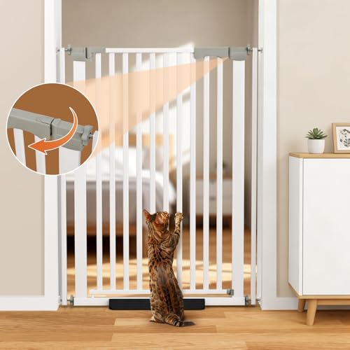 51" Extra Tall Cat Gate for Doorway, 30-49" Wide Auto Close Pet Gate with Extension Kits, No Drilling Pressure Mounted Dog Gate for Stairs, Doorways, Kitchen, Hallway - Image 4