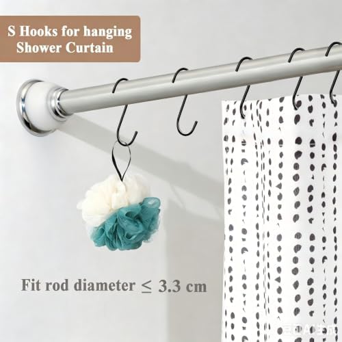 ESFUN 30 Pack 3.7 inch Length S Hooks Black Steel S Shaped Hooks for Hanging Jeans Pans Pots Plants Bags Towels Kitchen Closet Hooks Hanger, Fit the Rod Dia Less Than 1.2 inches - Image 6