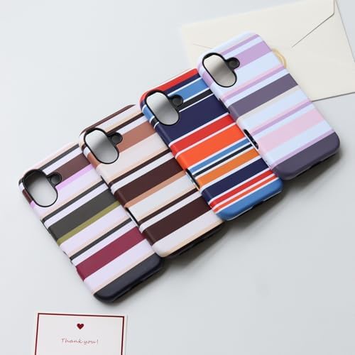 for iPhone 17 Case, Magnetic Matte Frosted Dual-Layer Striped Phone Case for Women, Retro Aesthetic Cover Compatible with Mag Safe Accessories - Retro Vineyard - Image 5