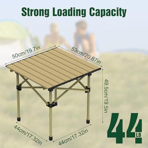 TeqHome Portable Camping Table, Camping Table Foldable with Carrying Bag, Ultralight Carbon Steel Beach Table Indoor Outdoor for Camping Picnic BBQ Beach Party Patio Fishing Carbon Steel - Image 3