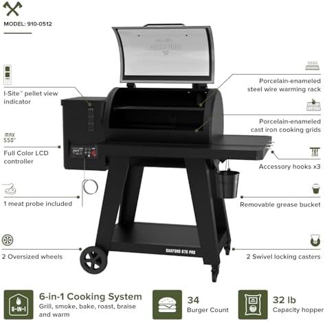 Oakford Pro Pellet Gril with 824 SQ In Cooking Area, I-Site View Indicator - Image 3