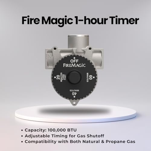 Fire Magic 1-Hour Shutoff Timer, 100,000 BTU Natural/Propane Gas Timer, Accommodates 1/2" NPT Piping, SKU 3092D - Image 3