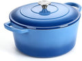 P&P CHEF 6QT Enameled Dutch Oven, Dutch Oven Pot for Bread Baking, Blue by PPCHEF