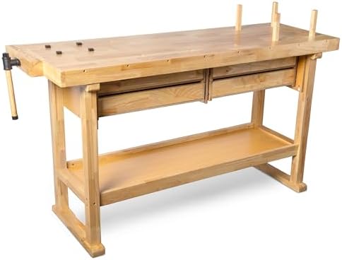WEN 60-Inch Hardwood Workbench with Four Drawers and Onboard Vise (WB6020) - Image 3