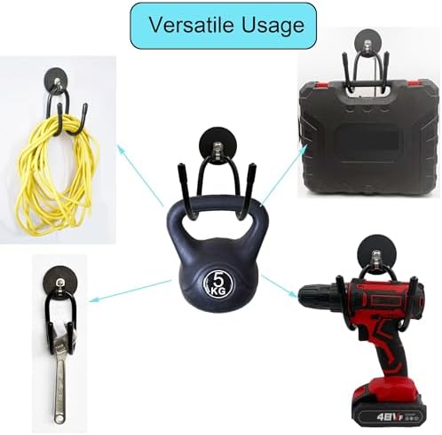 YYST Magnetic Power Drill Tool Organizer Holder,Magnetic Tool Holders,Garage Tool Storage Rack,2″ Opening Heavy Duty Large Garage Magnet Utility Hooks - No Power Drill –W Style (2) - Image 5