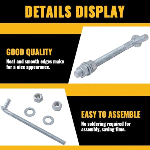 VIVIDA 10" J Bolt Gate Hinge 8-Pack, 5/8" Gate Bolt Post Hinge - Image 6