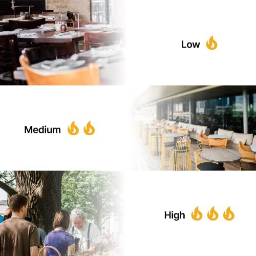 Golden Flame XL-Series Natural Gas Patio Heater, 45,000 BTU, 89" Tall, Push-Button Ignition, Anti-Tilt Safety, Wheels, Hammered Silver/Pewter - Image 5
