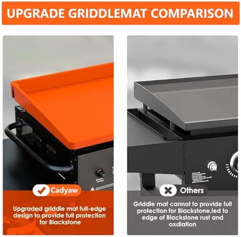 28" Upgraded Extra-Thick Silicone Griddle Mat for Blackstone 28 Inch Grill, Full-Wrap High Lip, Anti-Slip Grip-Fit, Food-Grade Protection Grill Cover to Keep Dirt/Pest Off & Help Reduce Rust - Image 4