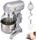 Happybuy 10Qt Commercial Food Mixer with Timing Function， Commercial Mixer 500W Stainless Steel Bowl Heavy Duty Electric Food Mixer Commercial with 3 Speeds Adjustable, Perfect for Bakery Pizzeria by Happybuy