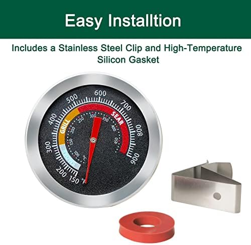 Upgrade Replacement Thermometer for M/MiniMax Big Green Egg,2" Grill Temperature Gauge for Big Green Egg Accessories 150-900°F with Waterproof and No-Fog Glass Lens - Image 5