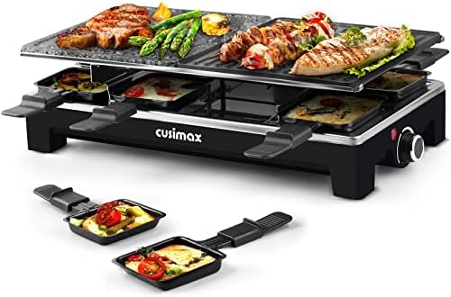Raclette Table Grill, CUSIMAX Indoor Grill Electric Grill, Black by CUSIMAX
