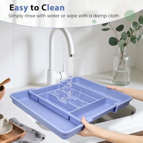 Caperci Large Silverware Organizer Tray for Kitchen Drawer Utensils Thicker - Image 6